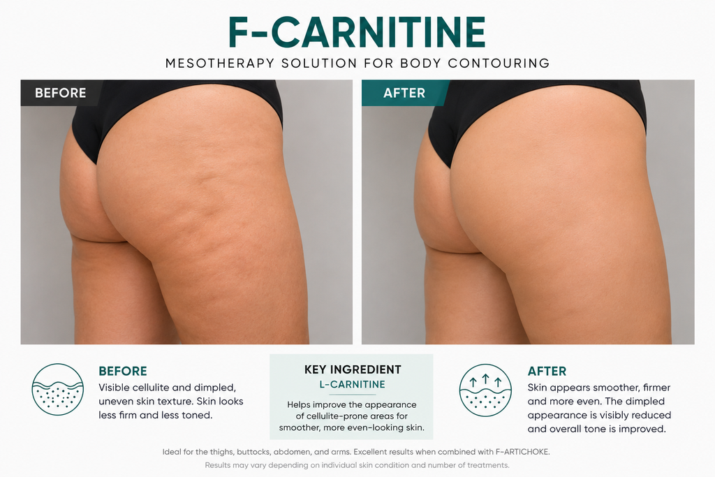 F-CARNITINE L-Carnitine Body Smoothing Solution of 5 vials x 10 ml (1.69 fl. oz.)