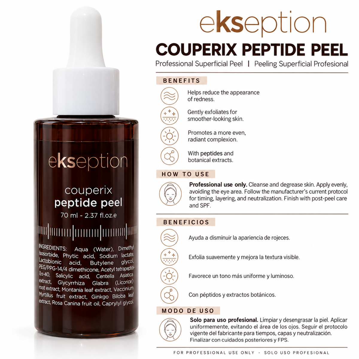 Couperix peptide peel | 70 ml / 2.37 fl.oz | Resurfacing peels | Cabine