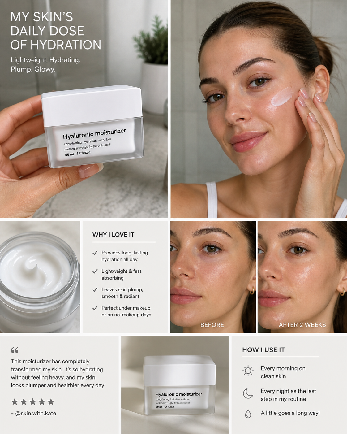 HYALURONIC MOISTURIZER Intense Hydration Cream 100 ml (3.38 fl. oz.)